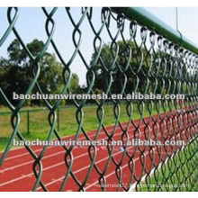 Stadium using PVC coated chain link fence